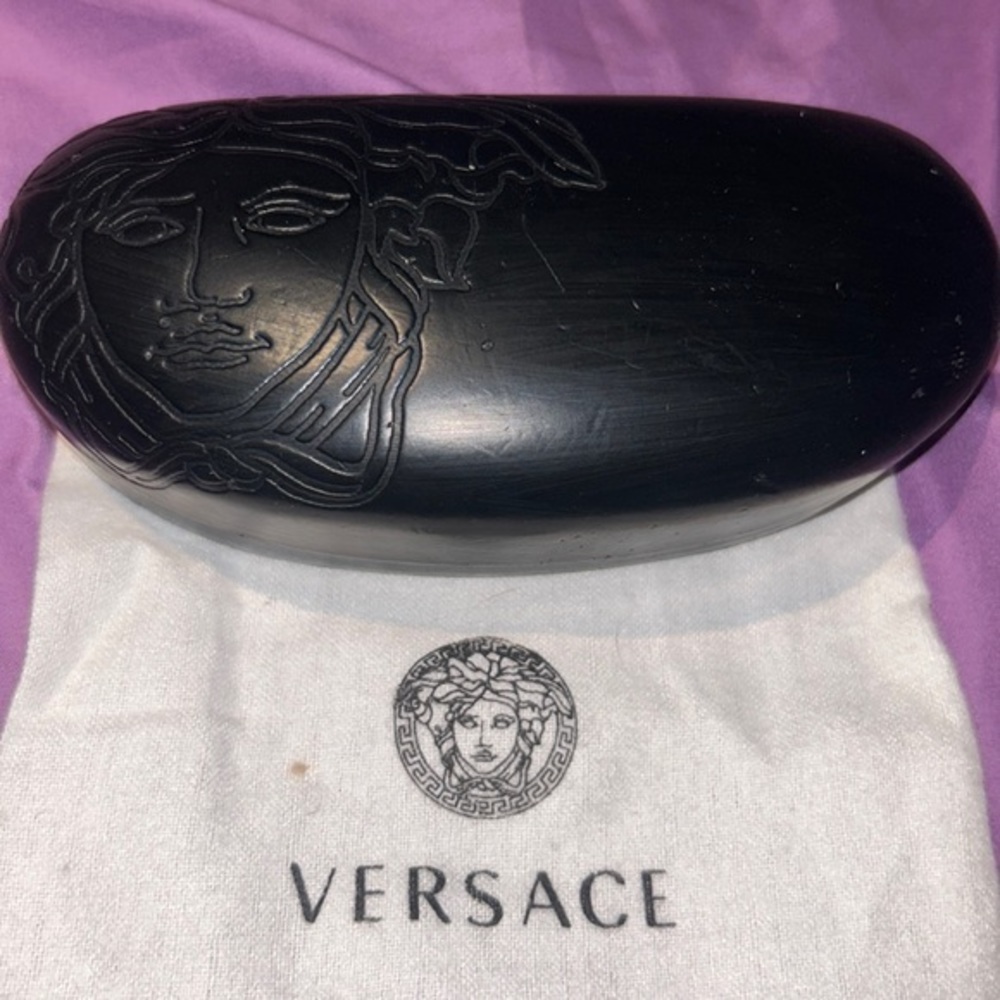 Vintage Italian made in Italy Versace Glasses case minor signs of use flip top